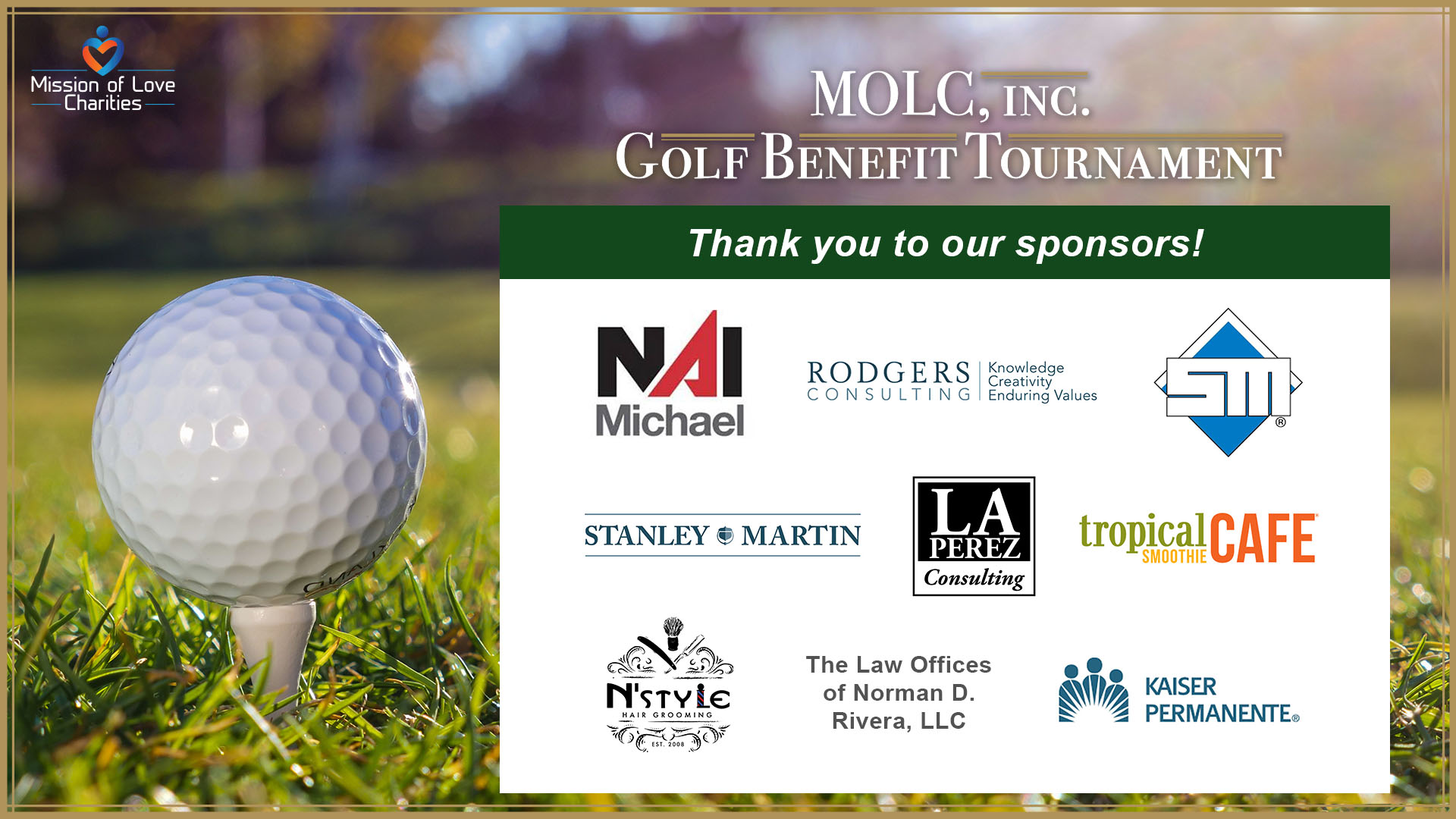 2022 MOLC Golf Tournament Sponsor Thank you